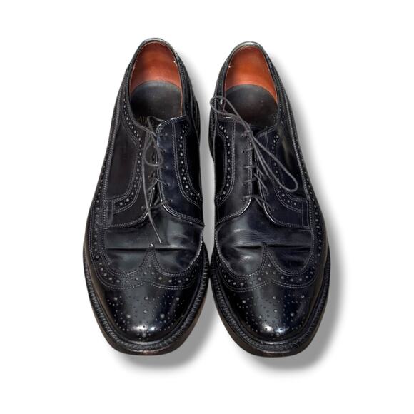 Vintage Allen Edmonds MacNeil Black Wingtip Oxfords Size 10.5 D USA Made Preppy main image 5